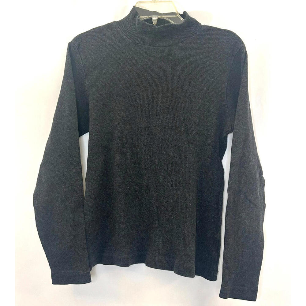 Eddie Bauer Turtleneck Women’s Size Large Cotton Blend Gray Layer Shirt